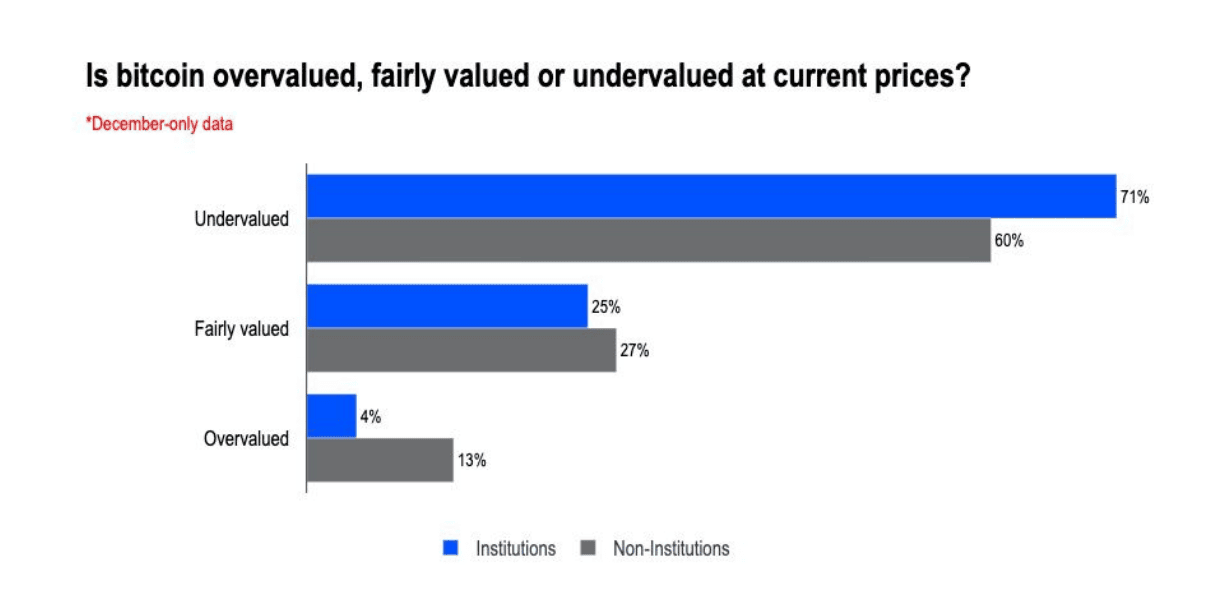 Bitcoin Valuation Perception Statistics (Institutions vs Retail Investors)