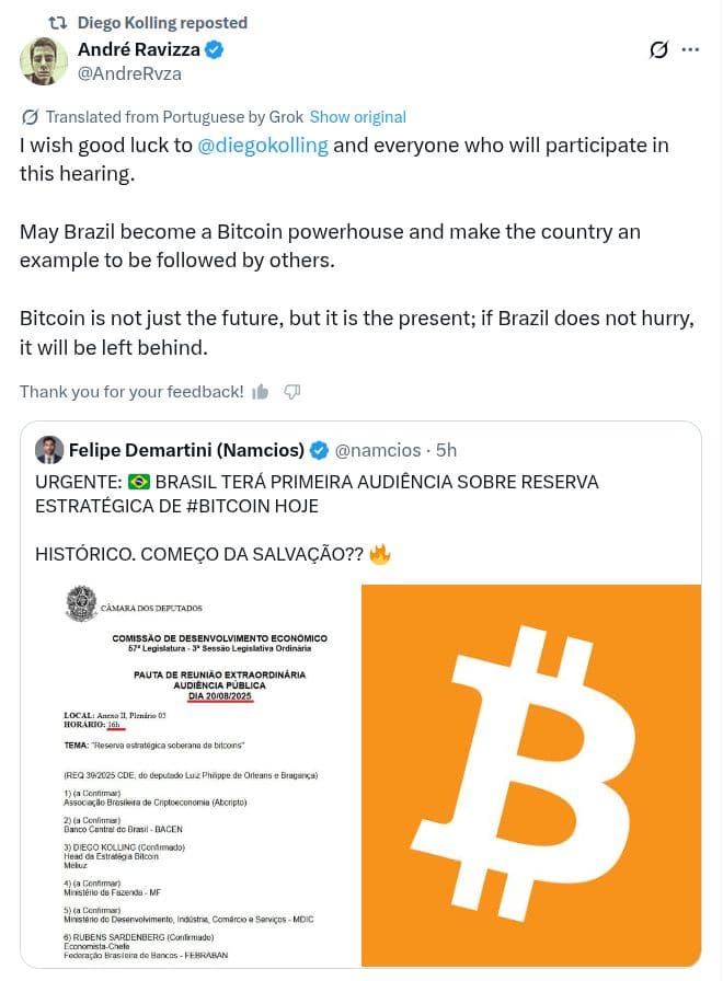 Brazil Legislator Crypto Reserve