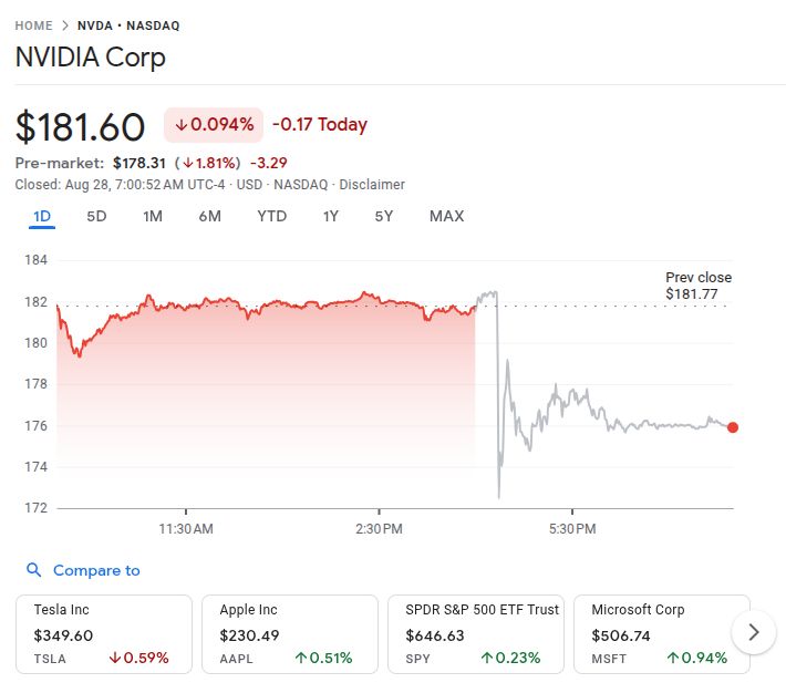 Nvidia Stock Price After Q2 Results