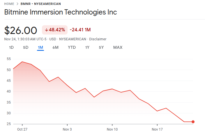 Bitmine Stock Price 24th Nov