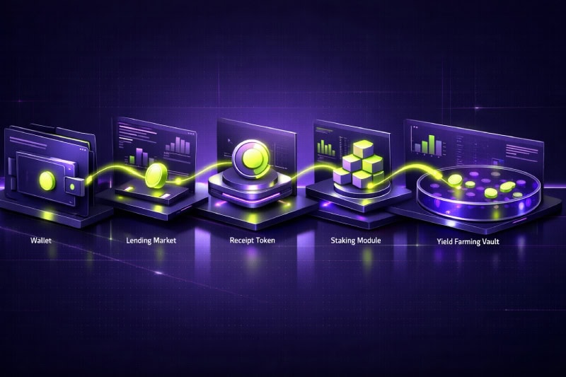 Decentralized finance flow in DeFi
