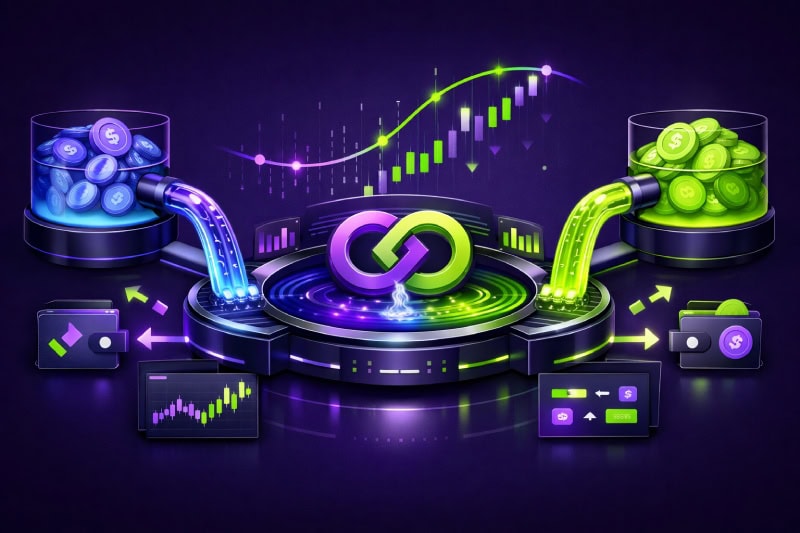 DeFi liquidity pool and AMM system