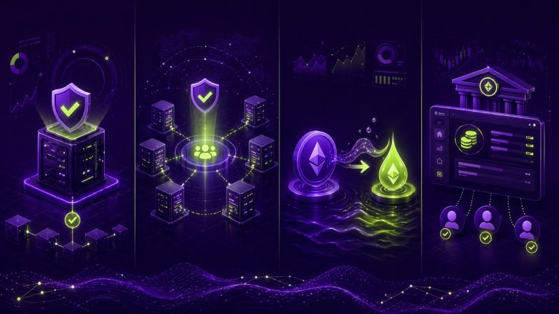 Futuristic blockchain and crypto interface
