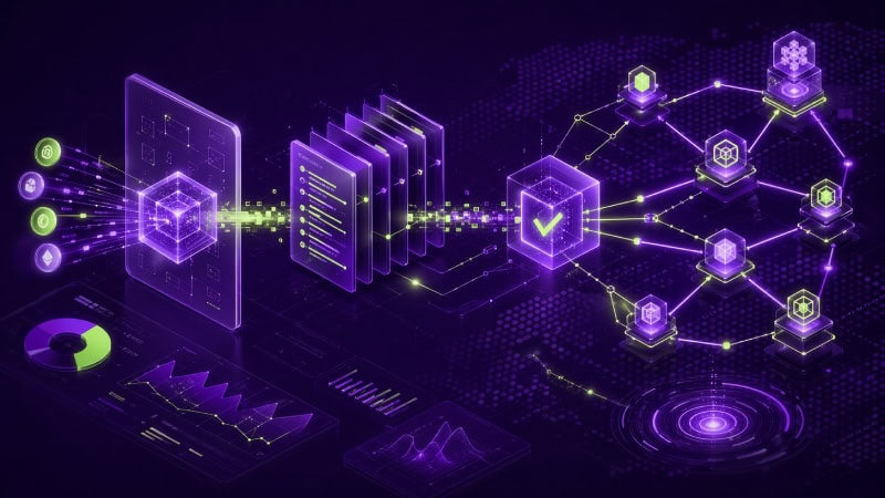 Futuristic blockchain network interface design