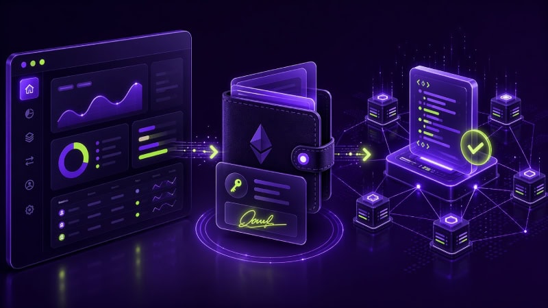 Futuristic crypto transaction interface flow