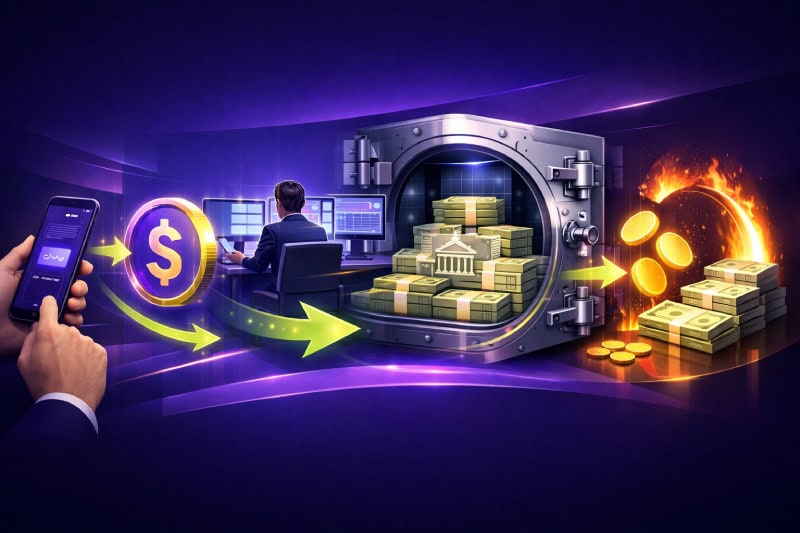 How a stablecoin system works