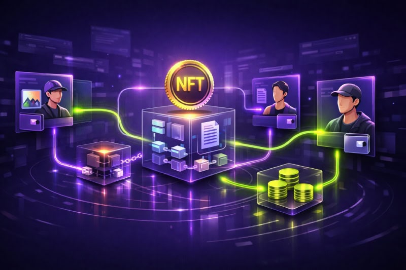 NFT transaction flow in digital space