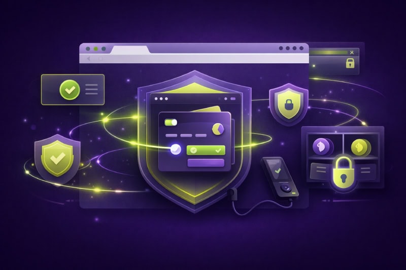 Safe cryptocurrency wallet management illustration