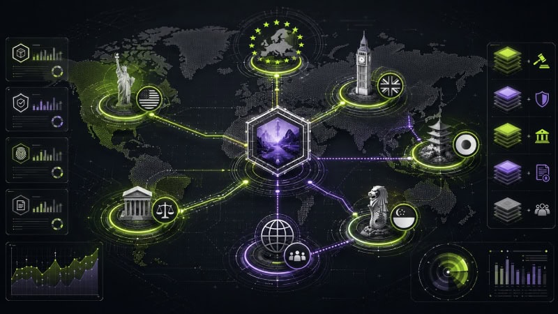 Futuristic Global Network Dashboard Design