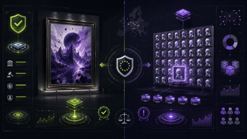 Futuristic NFT comparison dashboard design