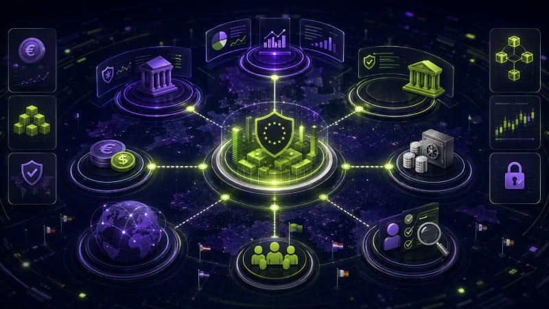 Futuristic Regulatory Network In Neon Tech