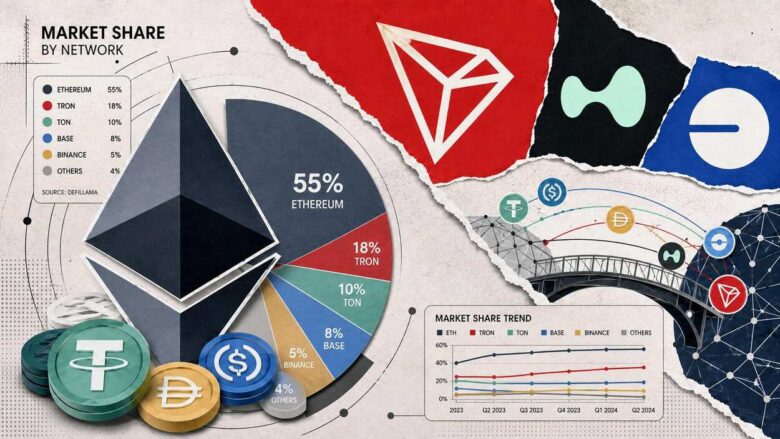 Stablecoin Market Share by Chain Statistics Ethereum Leads