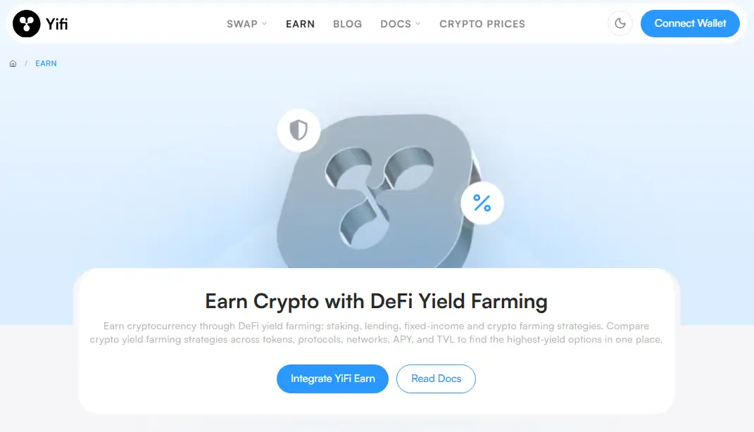 YiFi Earn DeFi yield strategies dashboard