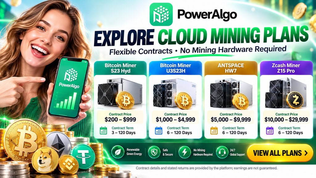 PowerAlgo Cloud Mining Plans